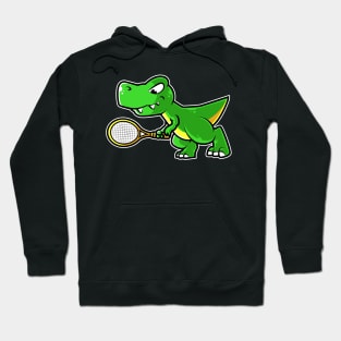 Tyrannosaurus Rex Dinosaur Tennis Player Funny Coach graphic Hoodie